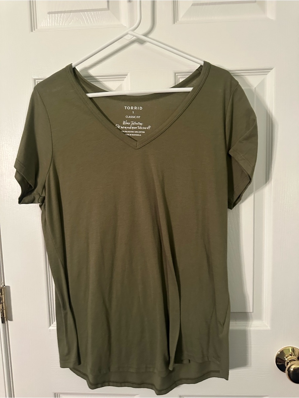 torrid Olive V-Neck Short Sleeve Tee
